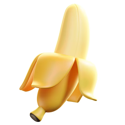 Fresh Ripe Banana With Peeled Yellow Skin And Juicy Flesh 3d model Fresh Ripe Banana With Peeled Yellow Skin And Juicy Flesh 3d model