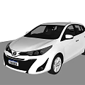 White Toyota Compact Hatchback Car with Modern Exterior and Alloy Wheels
