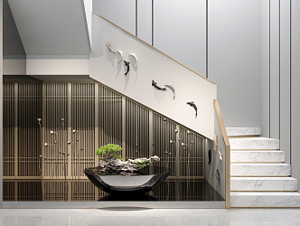 Light Luxury Stairs 3d model