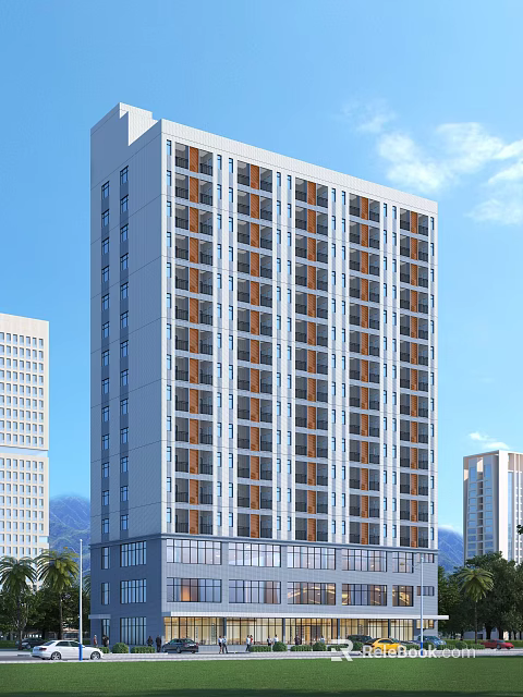 Modern Industrial Factory Building With Multi Storey Structure And Glass Facade 3d model 
