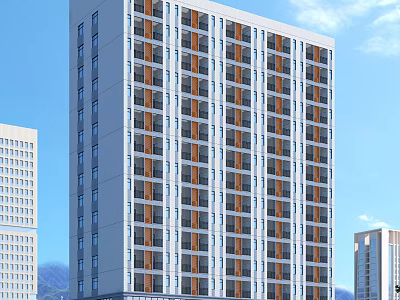 Modern Industrial Factory Building With Multi Storey Structure And Glass Facade 3d model