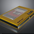 Vintage Yellow Walkman Electronic Device With Transparent Tape Compartment And Control Buttons