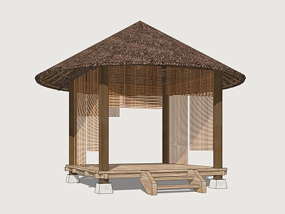 Thatched Pavilion Leisure Gazebo Holiday Gazebo 3d model