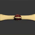 Medieval Decorative Sword With Red Pommel Golden Crossguard And Engraved Red Text On Blade
