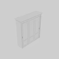 White 3 Door Chest of Drawers with Golden Handles and Sleek Modern Design