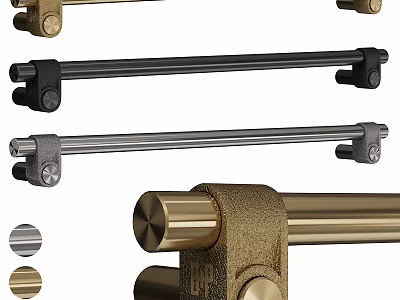 Assorted Cabinet Handles In Various Colors And Finishes With Unique Designs 3d model