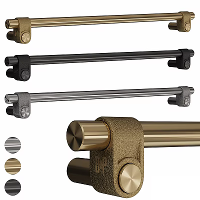 Assorted Cabinet Handles In Various Colors And Finishes With Unique Designs 3d model