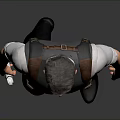 Man In Gray Vest White Shirt With Black Pants Backpack Holding Document Standing