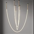 Modern Curved LED Chandelier With Sleek Metal Frame For Stylish Contemporary Interior Design