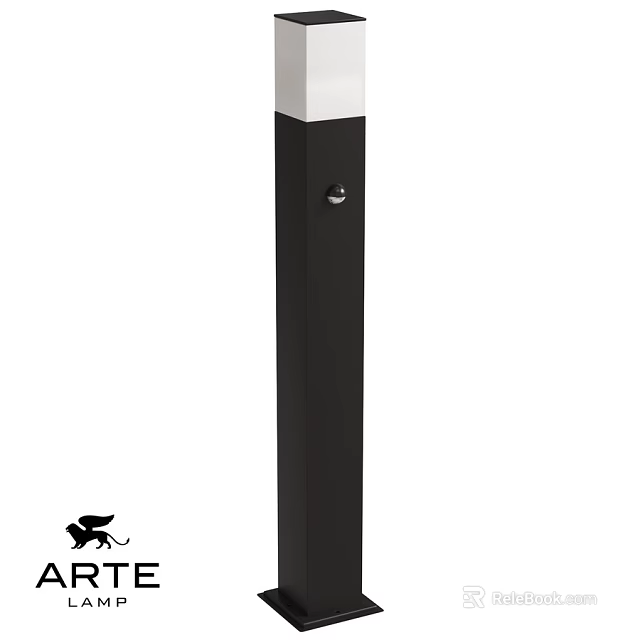 Modern Outdoor Post Light with Black and White Design for Garden Pathway 3d model 