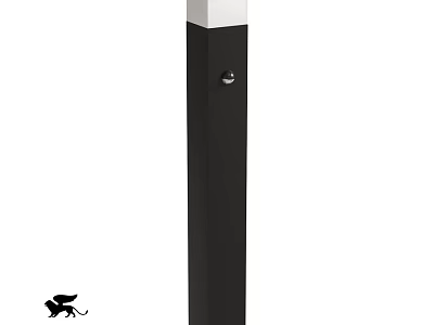 Modern Outdoor Post Light with Black and White Design for Garden Pathway 3d model