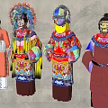 Traditional Chinese Opera Themed Game Film Characters With Colorful Costumes And Intricate Headpieces