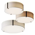 Three Round Modern Ceiling Lights with Linen Shades for Indoor Living Room Bedroom 3d model