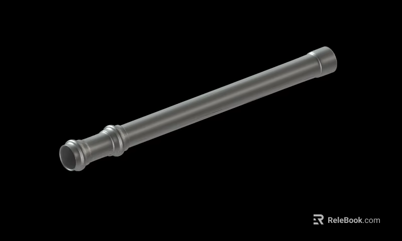 Durable Industrial Metal Pipe With Cylindrical Structure And Fitted Connecting Ends 3d model 