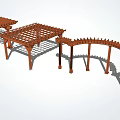 Various Wooden Outdoor Pergola Designs With Grid Top And Support Columns