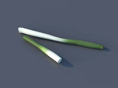 Fresh Green Onions With White And Green Stems Healthy Vegetable For Cooking 3d model