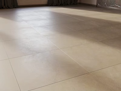 Beige Tile Flooring In Modern Home Interior With Light And Clean Design 3d model