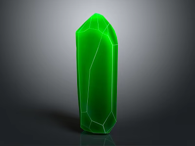 Green Crystal Polyhedral Decorative Ornament Set with Transparent Geometric Design for Home Decor 3d model