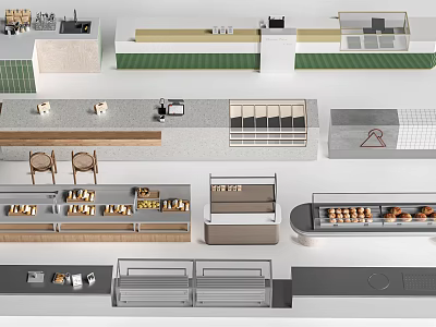 Modern Bar Counter Designs With Wooden Tops Seats And Storage Features 3d model