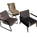 Modern Leisure Chairs With Leather Upholstery And Sleek Metal Frame Design