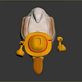 Cute White Toy Duck With Yellow Hat Wings And Orange Beak Design