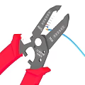 Hardware Tools Wire Stripper Pliers With Red Handle Black Head Stripping Blue Wires 3d model