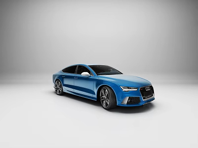 Blue Sporty Luxury Sedan With Sleek Aerodynamic Body And Alloy Wheels 3d model