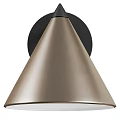 Modern Conical Wall Lamps With Black And Brass Metal Shades