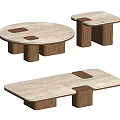 Modern Coffee Tables With Light Colored Marble Top Dark Wooden Legs And Dark Square Patches