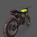 Vintage GURSE Motorcycle With Yellow Body Number 63 And Rugged Tires