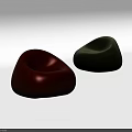 Comfortable Red And Green Bean Bag Chairs With Curved Ergonomic Design For Living Room