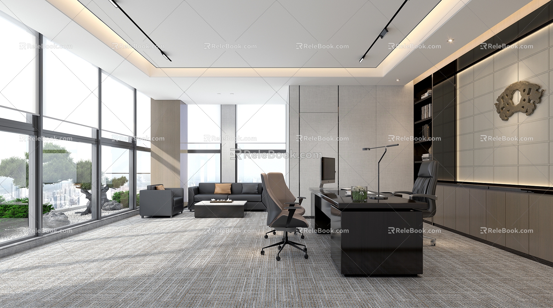 modern office leadership office 3d model