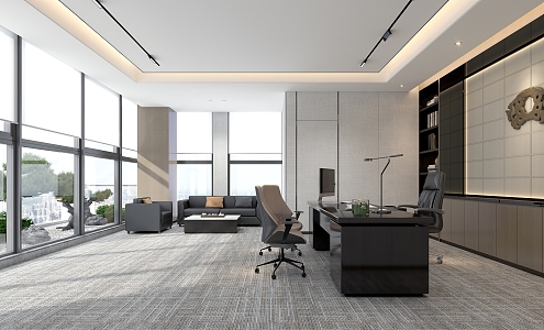 modern office leadership office 3d model