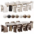 Modern Round And Oval Dining Tables With Matching Chairs And Neutral Color Swatches