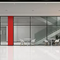 Modern Front Desk Reception Area With LEAR Logo Marble Wall And Glass Doors
