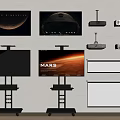Wall Mounted And Stand Televisions With Projectors Projection Screens And Planet Time