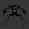 Detailed 3D Model of Ant With Black Body and Red Legs on Dark Background
