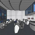 Command Control Room of Modern Monitoring Room 3d model