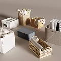 Storage Box Storage Box Woven Storage Basket Rattan Basket Storage Box Rattan Basket Books Clothes Storage 3d model