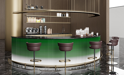 Modern Bar Coffee Shop Workbench 3d model