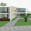 Modern single-family villa 3d model