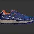 Columbia Blue Athletic Sneakers With Orange Accents Mesh Design And White Sole