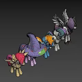 My Little Pony Animated Characters With Vibrant Manes Wings Unicorn Horn And Crown