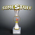 SOMESTUFF Trophy Design With Silver Body Transparent Globe And Orange Element