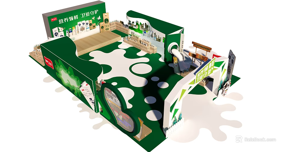 Weihua Hu Ecological Environment Exhibition Booth Design With Green Elements And Layout 3d model