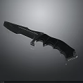 Modern Tactical Knife With Black Handle And Sharp Metal Blade