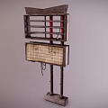 Vintage Commercial Metal Signage Equipment With Rustic Outdoor Display Stand And Grille
