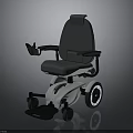 Ergonomic Electric Wheelchair With Comfortable Seat Black Frame And White Wheels