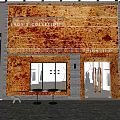 Elegant Lady's Collection Storefront With Textured Brown Facade Glass Display Windows And Warm Lighting