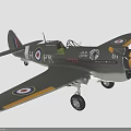 Vintage WWII Aircraft Model with Grey Fuselage Wing Insignia Propeller Open Cockpit Markings HFK 61